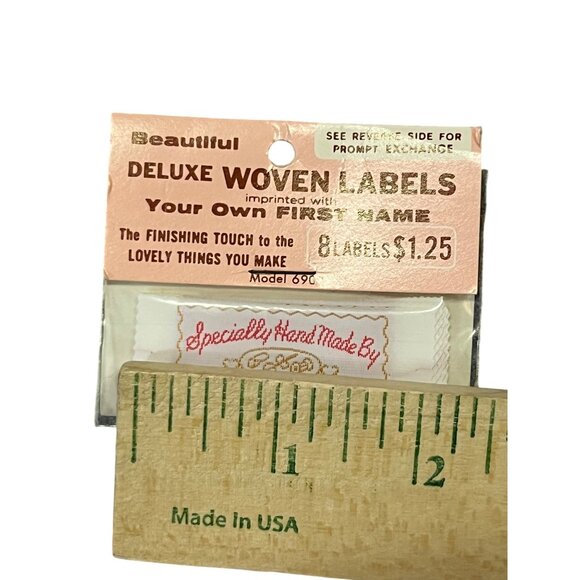 Vintage Deluxe Woven Labels “Specially Hand Made By Mary” 8 Pack NEW Old Stock - Picture 6 of 6